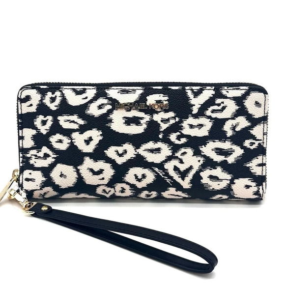 Michael Kors Large Continental Wallet Wristlet Black Multi - Picture 2 of 9